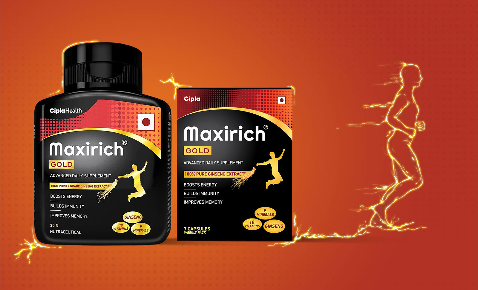 Maxirich Gold Bottle Mockup